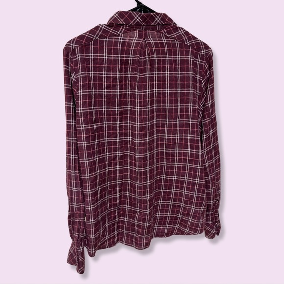 Burgundy/Wine Prana Button Down Flannel - Picture 5 of 8